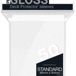 50 pochettes – Deck Protector – Blanc format standard 66×91 mm